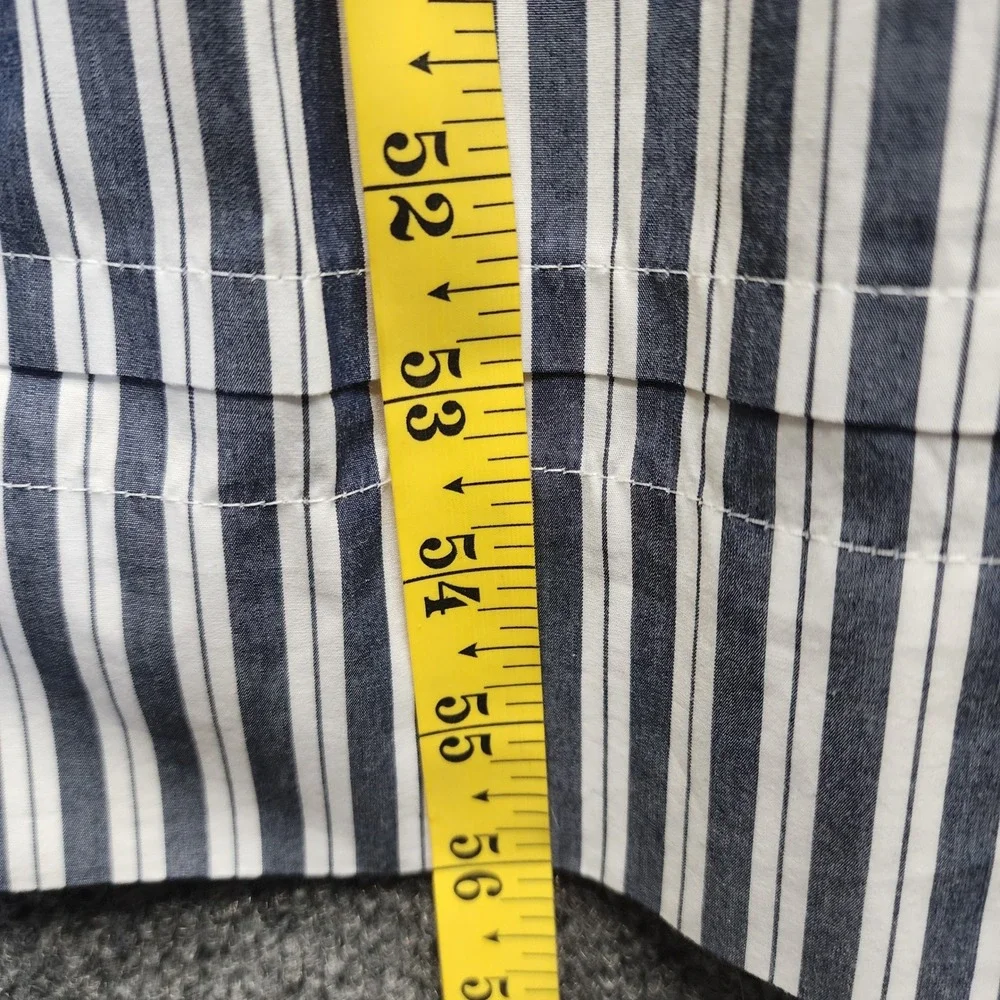 NWT Quince Organic Cotton Poplin Tiered Maxi Dress Hudson Stripe XL Pockets - Picture 2 of 12
